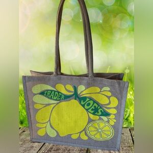 Trader Joe’s Jute Lemon/Lime Tote Bag NWT
